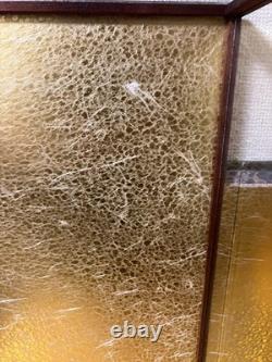 Vintage Japanese Display Glass Case Wood Frame Doll Geisha H23.3 W14.4in