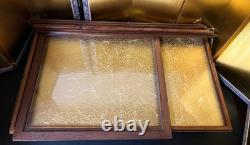 Vintage Japanese Display Glass Case Wood Frame Doll Geisha H23.3 W14.4in