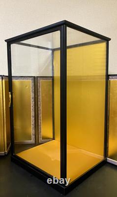 Vintage Japanese Display Glass Case Wood Frame Doll Geisha H24.2 W15.3in