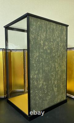 Vintage Japanese Display Glass Case Wood Frame Doll Geisha H24.2 W15.3in