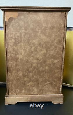 Vintage Japanese Doll Display Glass Case Geisha Wood Frame Brown H20.4 W13.3 in