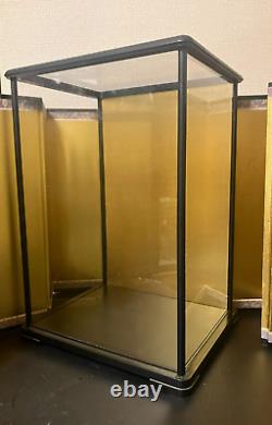 Vintage Japanese Doll Display Glass Case Geisha Wood Frame H19 W13.3 in