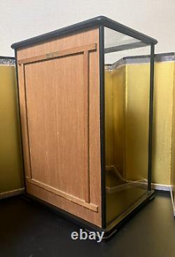 Vintage Japanese Doll Display Glass Case Geisha Wood Frame H19 W13.3 in