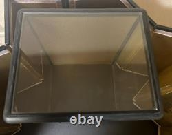 Vintage Japanese Doll Display Glass Case Geisha Wood Frame H19 W13.3 in
