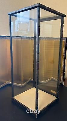 Vintage Japanese Doll Display Glass Case Kimono Geisha Maiko Wood Frame