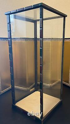 Vintage Japanese Doll Display Glass Case Kimono Geisha Maiko Wood Frame