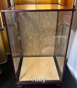 Vintage Japanese Doll Display Glass Case Kimono Geisha Maiko Wood Frame