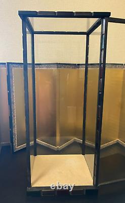 Vintage Japanese Doll Display Glass Case Kimono Geisha Maiko Wood Frame