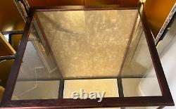 Vintage Japanese Doll Display Glass Case Kimono Geisha Maiko Wood Frame