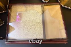 Vintage Japanese Doll Display Glass Case Kimono Geisha Wood Frame 21 IN HT