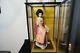 Vintage Japanese Geisha Doll In Glass & Wood Display Case, 16 Doll, 19 Case