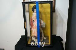 Vintage Japanese Geisha Doll in Glass & Wood Display Case, 16 Doll, 19 Case