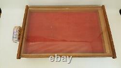 Vintage Kriner Co hand tied flies wooden display case box fly fishing wood glass