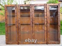 Vintage LANE PUEBLO GLASS DISPLAY CABINET Curio HUTCH Case BRUTALIST Paul Evans