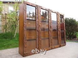 Vintage LANE PUEBLO GLASS DISPLAY CABINET Curio HUTCH Case BRUTALIST Paul Evans