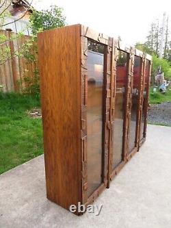 Vintage LANE PUEBLO GLASS DISPLAY CABINET Curio HUTCH Case BRUTALIST Paul Evans