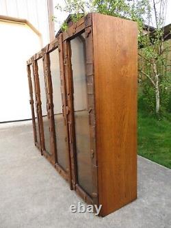 Vintage LANE PUEBLO GLASS DISPLAY CABINET Curio HUTCH Case BRUTALIST Paul Evans