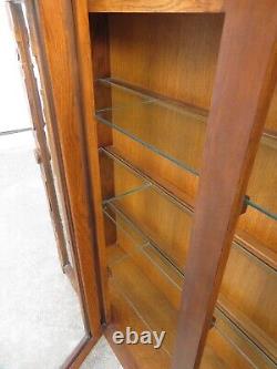 Vintage LANE PUEBLO GLASS DISPLAY CABINET Curio HUTCH Case BRUTALIST Paul Evans