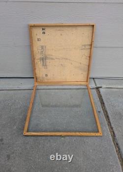 Vintage Large Oak Wood Glass Front Shadow Box Display Case Showcase Cabinet F63