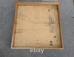Vintage Large Oak Wood Glass Front Shadow Box Display Case Showcase Cabinet F63