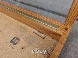 Vintage Large Oak Wood Glass Front Shadow Box Display Case Showcase Cabinet F63