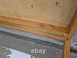 Vintage Large Oak Wood Glass Front Shadow Box Display Case Showcase Cabinet F63