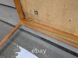 Vintage Large Oak Wood Glass Front Shadow Box Display Case Showcase Cabinet F63