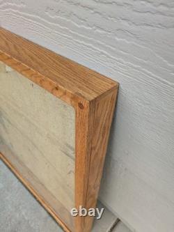 Vintage Large Oak Wood Glass Front Shadow Box Display Case Showcase Cabinet F63