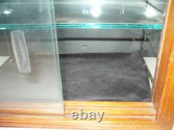 Vintage MID Century Modern Chrome Glass Wood Counter Top Retail Display Case