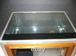 Vintage MID Century Modern Chrome Glass Wood Counter Top Retail Display Case