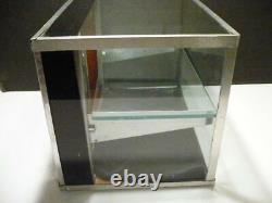 Vintage MID Century Modern Chrome Glass Wood Counter Top Retail Display Case