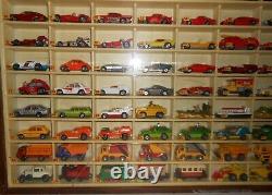Vintage Matchbox Wood Dealer Display Case Rare with 81 Cars included Lesney
