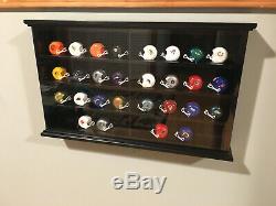 Vintage NFL Football Mini Gumball Helmets in very nice wood display case