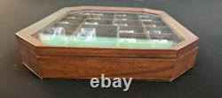 Vintage NFL Mini Helmet Coffee Mug Collection (27) with Wood Display Case B-8