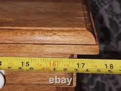 Vintage OAK 3 DRAWER DISPLAY CABINET Knives Coins Jewelry Collectables