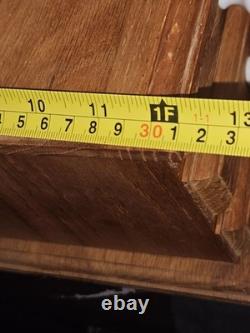 Vintage OAK 3 DRAWER DISPLAY CABINET Knives Coins Jewelry Collectables