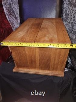 Vintage OAK 3 DRAWER DISPLAY CABINET Knives Coins Jewelry Collectables