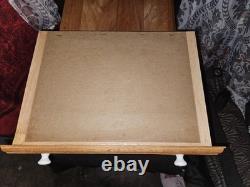 Vintage OAK 3 DRAWER DISPLAY CABINET Knives Coins Jewelry Collectables