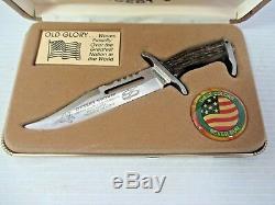 Vintage OPERATION DESERT STORM Rambo III Knife & Pin in Collectible Display Case