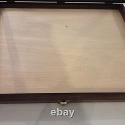Vintage Oak Wood Display Case Shadow Box Pins Medals Trinket /Keys 18x24x2