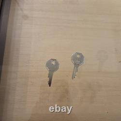 Vintage Oak Wood Display Case Shadow Box Pins Medals Trinket /Keys 18x24x2