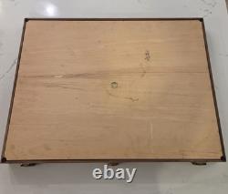 Vintage Oak Wood Display Case Shadow Box Pins Medals Trinket /Keys 18x24x2