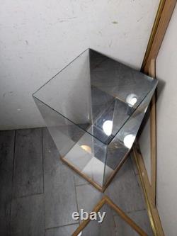 Vintage Oak Wood & Glass Counter Showcase Display Case Cabinet Vitrine Mirror A