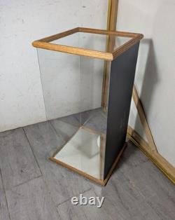 Vintage Oak Wood & Glass Counter Showcase Display Case Cabinet Vitrine Mirror A