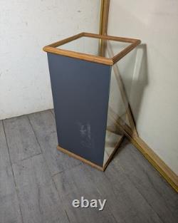 Vintage Oak Wood & Glass Counter Showcase Display Case Cabinet Vitrine Mirror A