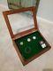 Vintage Oak Wood Glazed Glass Table Top Collectors Jewelery Jeweler Display Case