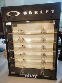 Vintage Oakley Sunglasses Wood And Plexiglass Locking With Key Display Case