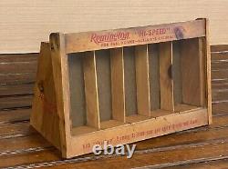 Vintage Original Remington Hi-Speed 22's 22 Wood and Glass Ammo Display Case
