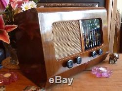Vintage PYE P35 1950 Quality Large Wood Case Valve Radio, Display FAB RETRO