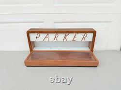 Vintage Parker Pen Wood & Glass No. 318 Display Case By Ressinger, Ferrill & Co
